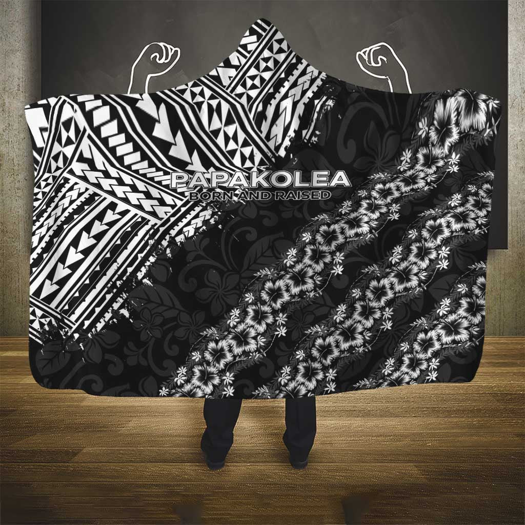 Hawaii Papakolea Born And Raised Hooded Blanket Hawaiian Tribal Pattern