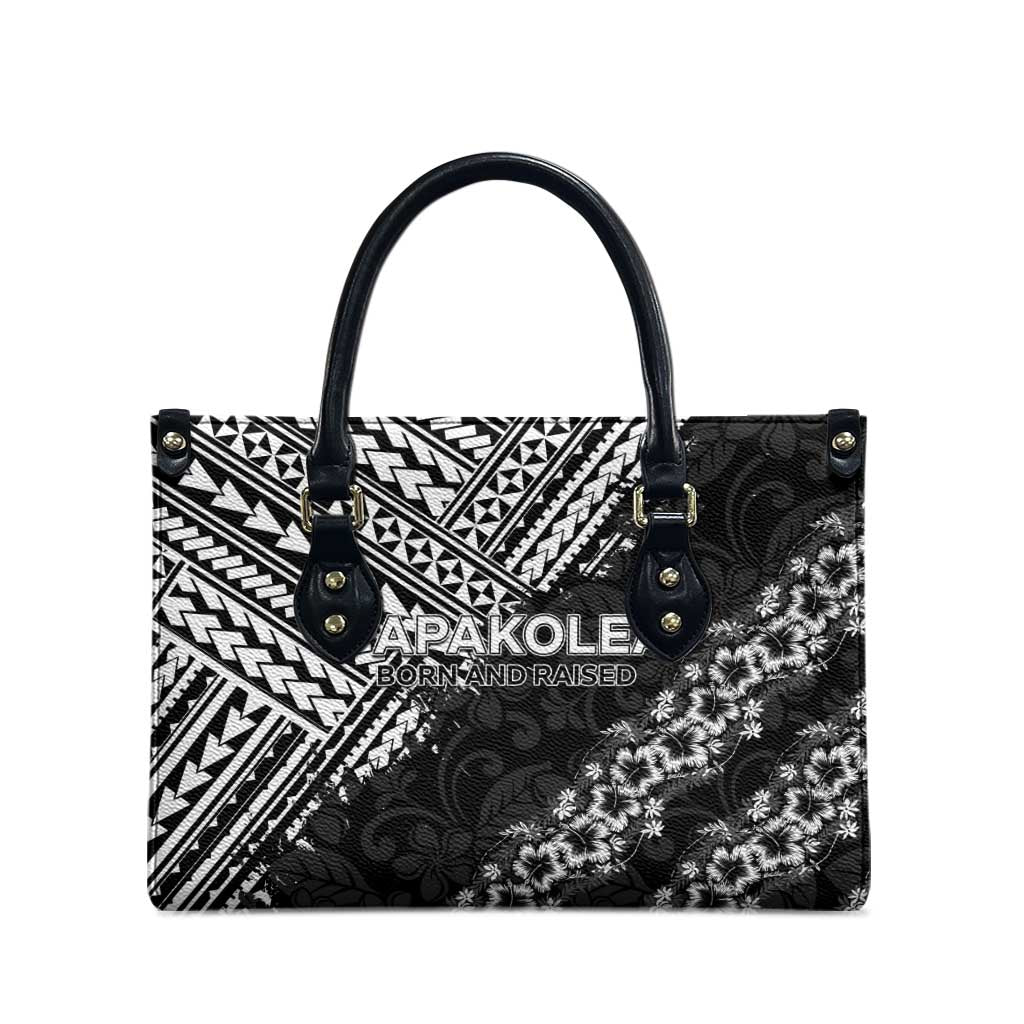 Hawaii Papakolea Born And Raised Leather Bag Hawaiian Tribal Pattern