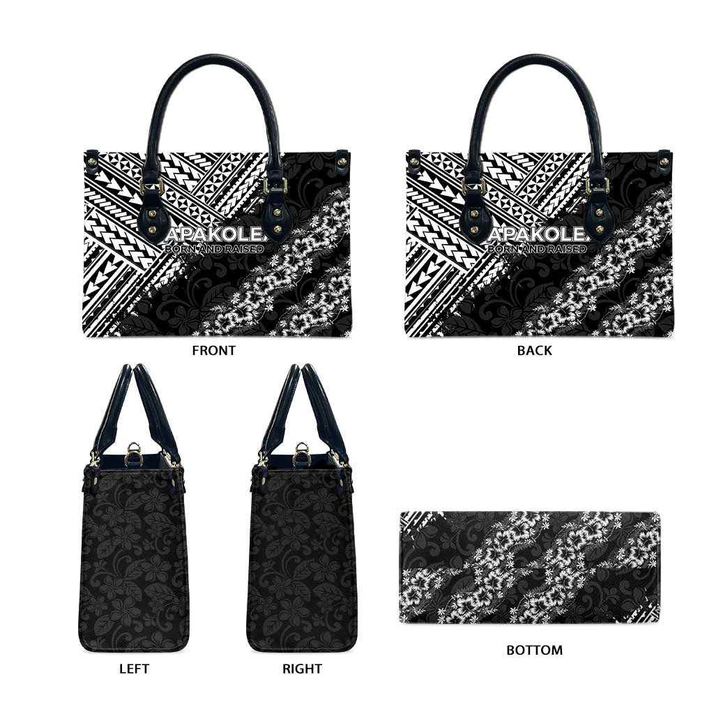 Hawaii Papakolea Born And Raised Leather Bag Hawaiian Tribal Pattern