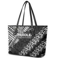 Hawaii Papakolea Born And Raised Leather Tote Bag Hawaiian Tribal Pattern
