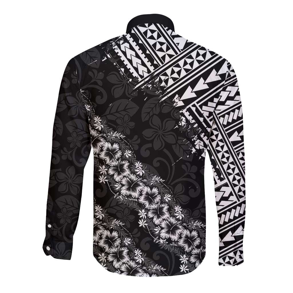 Hawaii Papakolea Born And Raised Long Sleeve Button Shirt Hawaiian Tribal Pattern