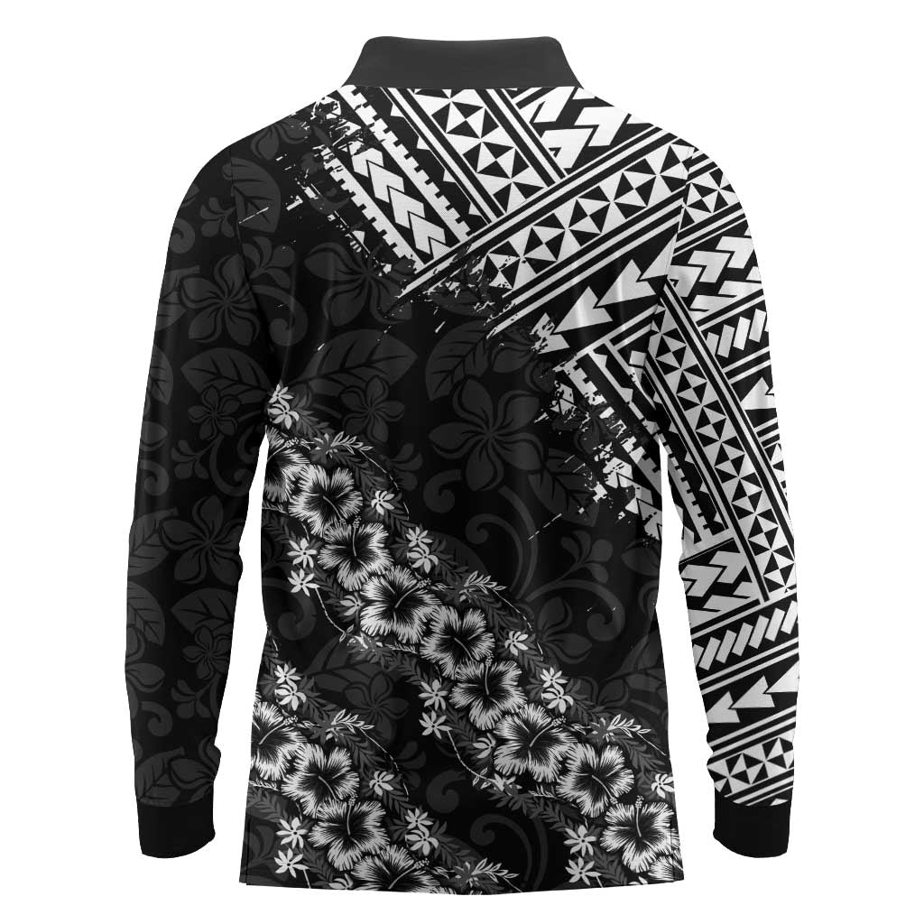 Hawaii Papakolea Born And Raised Long Sleeve Polo Shirt Hawaiian Tribal Pattern