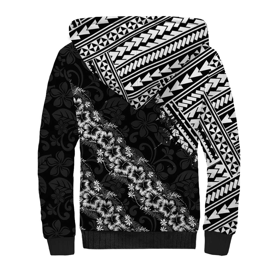 Hawaii Papakolea Born And Raised Sherpa Hoodie Hawaiian Tribal Pattern
