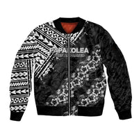 Hawaii Papakolea Born And Raised Sleeve Zip Bomber Jacket Hawaiian Tribal Pattern