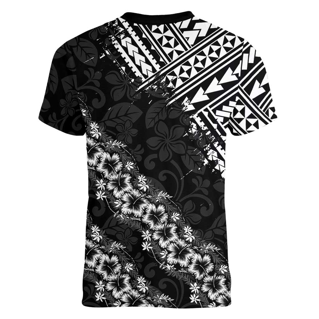 Hawaii Papakolea Born And Raised Women V-Neck T-Shirt Hawaiian Tribal Pattern