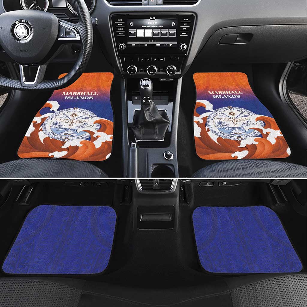 Marshall Islands Fishermen's Day Car Mats It's Fishing Time LT05 Set 4pcs Orange - Polynesian Pride