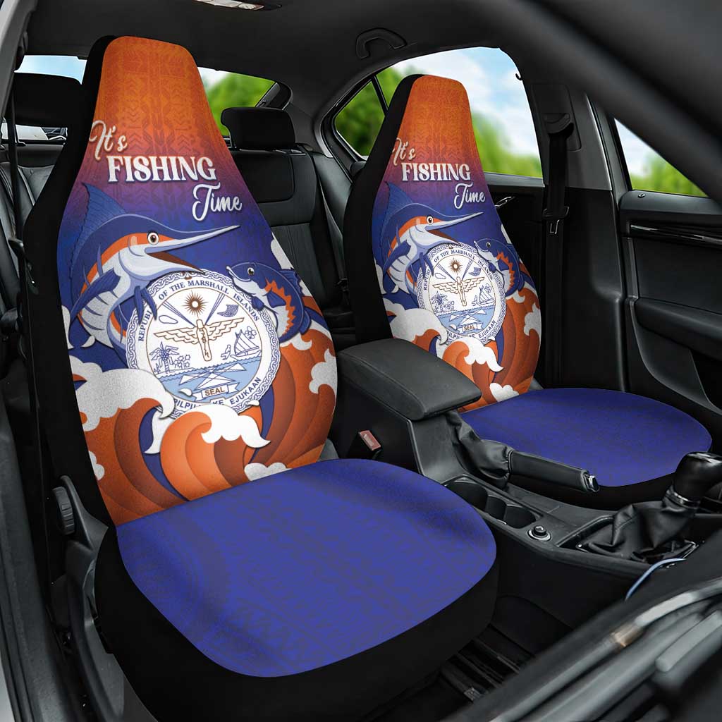 Marshall Islands Fishermen's Day Car Seat Cover It's Fishing Time LT05 One Size Orange - Polynesian Pride