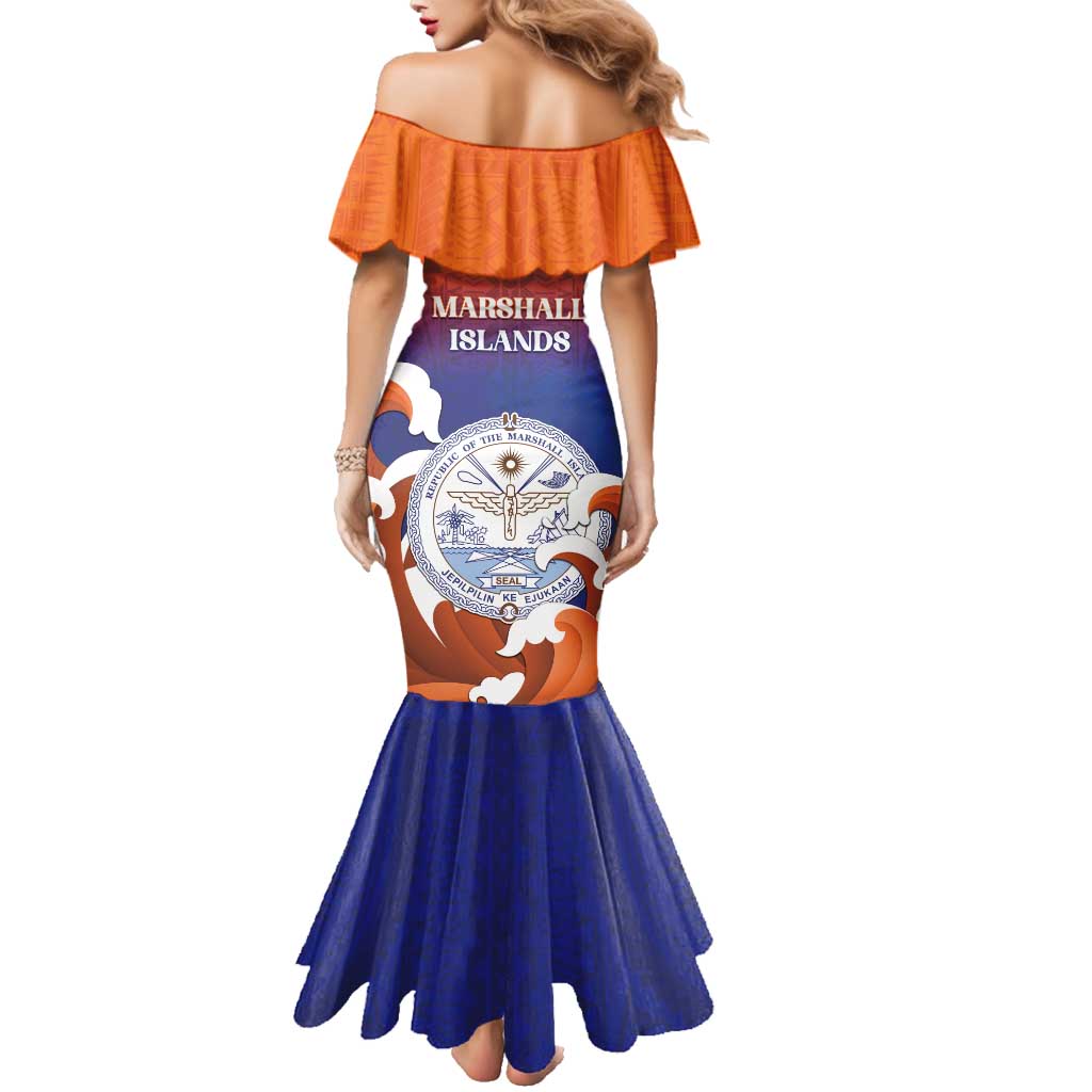 Marshall Islands Fishermen's Day Family Matching Mermaid Dress and Hawaiian Shirt It's Fishing Time LT05 - Polynesian Pride