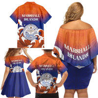 Marshall Islands Fishermen's Day Family Matching Off Shoulder Short Dress and Hawaiian Shirt It's Fishing Time LT05 - Polynesian Pride