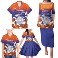 Marshall Islands Fishermen's Day Family Matching Puletasi and Hawaiian Shirt It's Fishing Time LT05 - Polynesian Pride