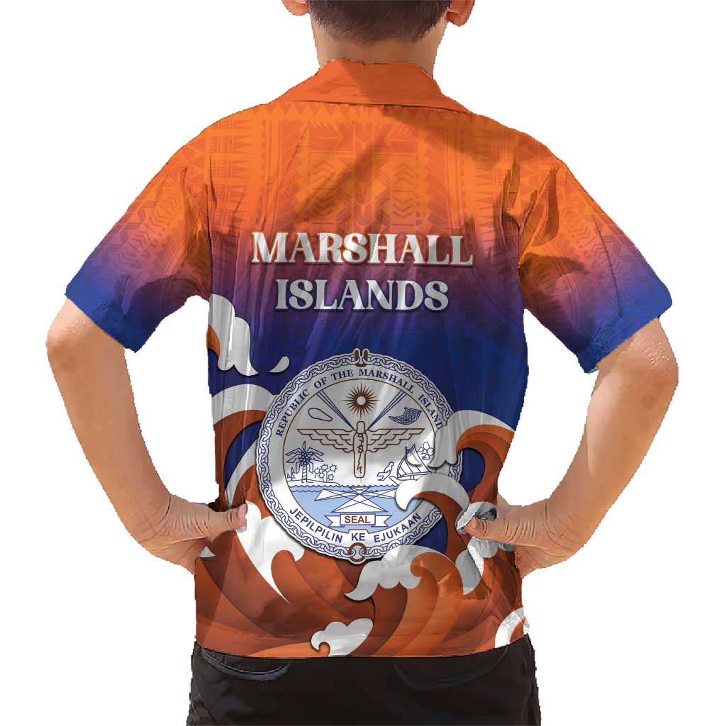 Marshall Islands Fishermen's Day Family Matching Short Sleeve Bodycon Dress and Hawaiian Shirt It's Fishing Time LT05 - Polynesian Pride