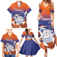 Marshall Islands Fishermen's Day Family Matching Summer Maxi Dress and Hawaiian Shirt It's Fishing Time LT05 - Polynesian Pride