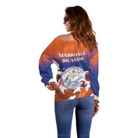 Marshall Islands Fishermen's Day Off Shoulder Sweater It's Fishing Time LT05 - Polynesian Pride