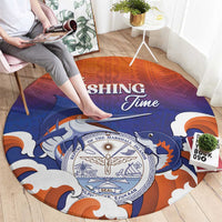 Marshall Islands Fishermen's Day Round Carpet It's Fishing Time LT05 - Polynesian Pride