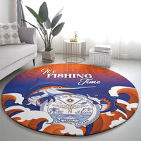 Marshall Islands Fishermen's Day Round Carpet It's Fishing Time LT05 - Polynesian Pride