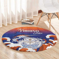 Marshall Islands Fishermen's Day Round Carpet It's Fishing Time LT05 - Polynesian Pride