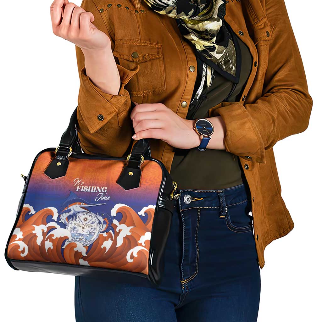 Marshall Islands Fishermen's Day Shoulder Handbag It's Fishing Time LT05 - Polynesian Pride