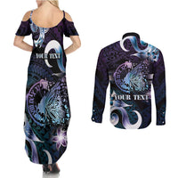 Personalised Polynesia Suicide Prevention Awareness Couples Matching Summer Maxi Dress and Long Sleeve Button Shirt No Story Should End Too Soon