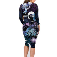 Personalised Polynesia Suicide Prevention Awareness Family Matching Long Sleeve Bodycon Dress and Hawaiian Shirt No Story Should End Too Soon LT05 - Polynesian Pride