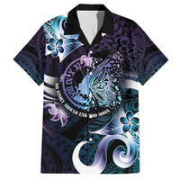 Personalised Polynesia Suicide Prevention Awareness Family Matching Short Sleeve Bodycon Dress and Hawaiian Shirt No Story Should End Too Soon LT05 Dad's Shirt - Short Sleeve Purple - Polynesian Pride