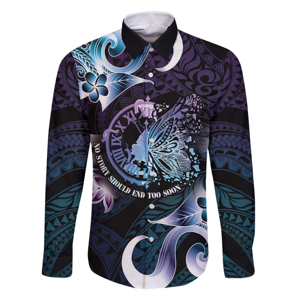 Personalised Polynesia Suicide Prevention Awareness Family Matching Tank Maxi Dress and Hawaiian Shirt No Story Should End Too Soon