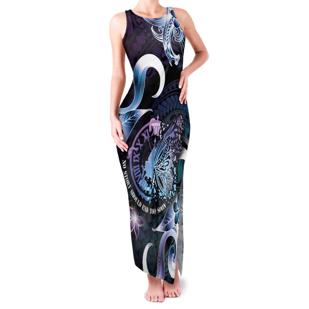 Personalised Polynesia Suicide Prevention Awareness Family Matching Tank Maxi Dress and Hawaiian Shirt No Story Should End Too Soon