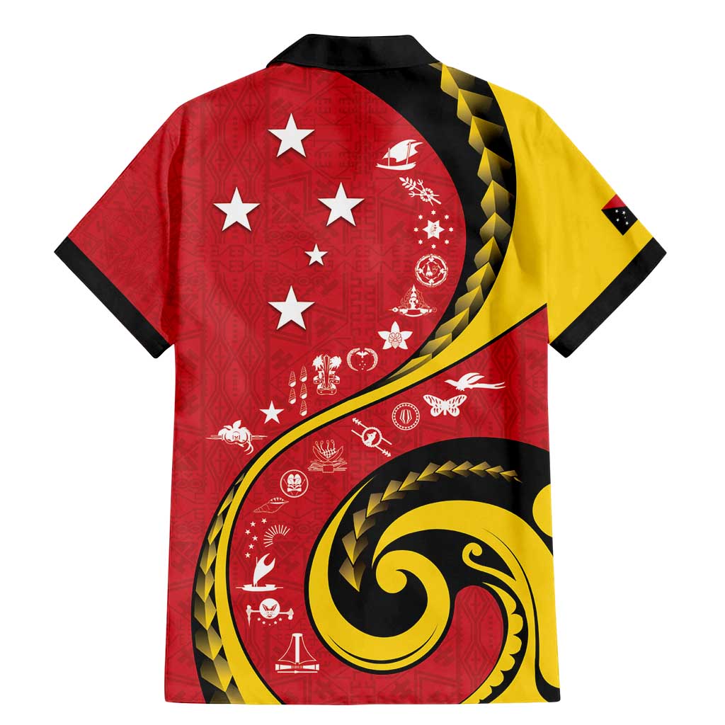 Papua New Guinea 50th Independence Anniversary Family Matching Mermaid Dress and Hawaiian Shirt Special Style Red Version LT05 - Polynesian Pride