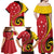Papua New Guinea 50th Independence Anniversary Family Matching Off Shoulder Maxi Dress and Hawaiian Shirt Special Style Red Version - Polynesian Pride