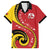 Papua New Guinea 50th Independence Anniversary Family Matching Off Shoulder Maxi Dress and Hawaiian Shirt Special Style Red Version - Polynesian Pride