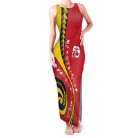 Papua New Guinea 50th Independence Anniversary Family Matching Tank Maxi Dress and Hawaiian Shirt Special Style Red Version LT05 Mom's Dress Red - Polynesian Pride