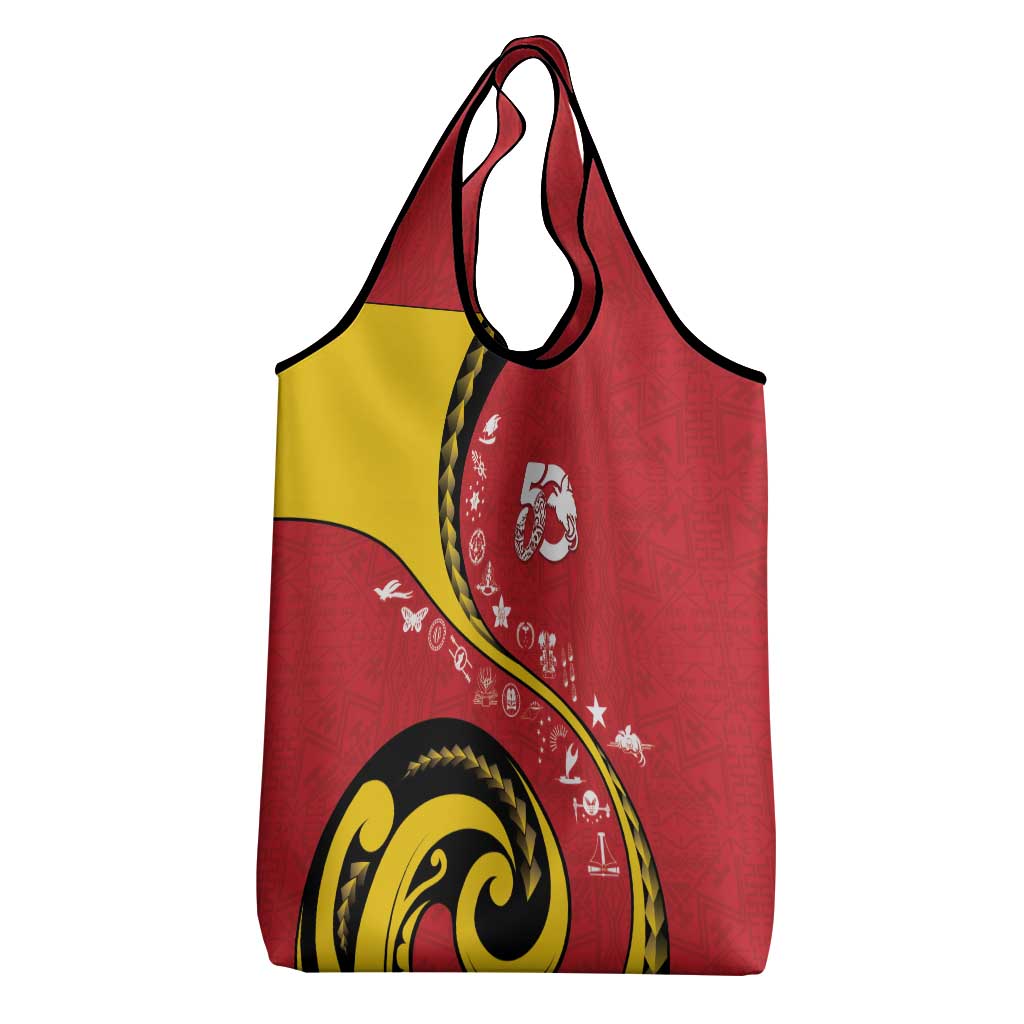 Papua New Guinea 50th Independence Anniversary Grocery Bag Special Style Red Version - Polynesian Pride