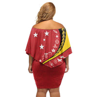 Papua New Guinea 50th Independence Anniversary Off Shoulder Short Dress Special Style Red Version - Polynesian Pride