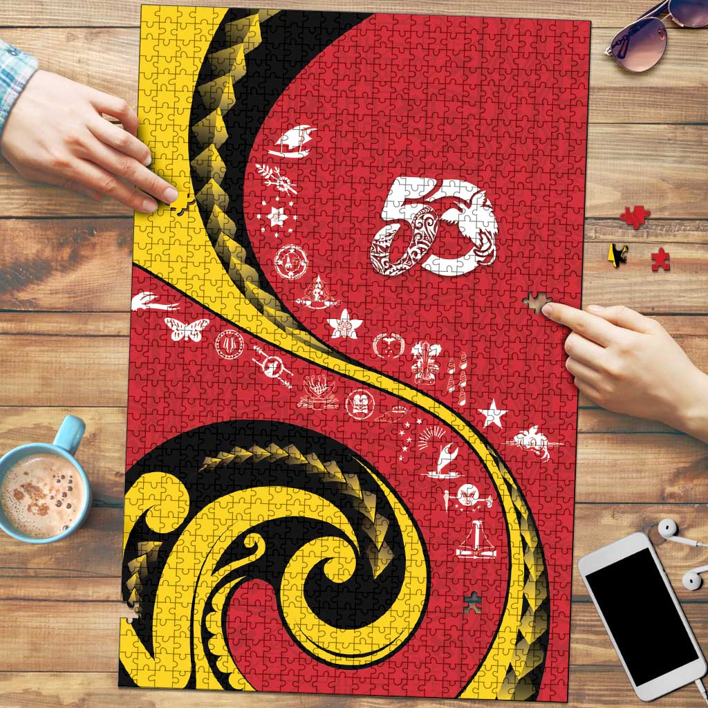 Papua New Guinea 50th Independence Anniversary Puzzle Special Style Red Version - Polynesian Pride