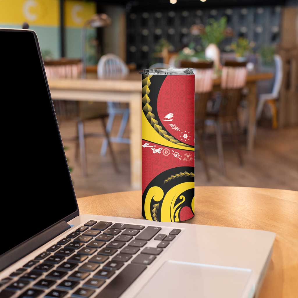 Papua New Guinea 50th Independence Anniversary Skinny Tumbler Special Style Red Version - Polynesian Pride