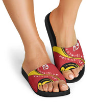 Papua New Guinea 50th Independence Anniversary Slide Sandals Special Style Red Version - Polynesian Pride