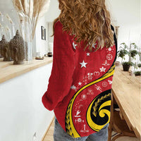 Papua New Guinea 50th Independence Anniversary Women Casual Shirt Special Style Red Version - Polynesian Pride