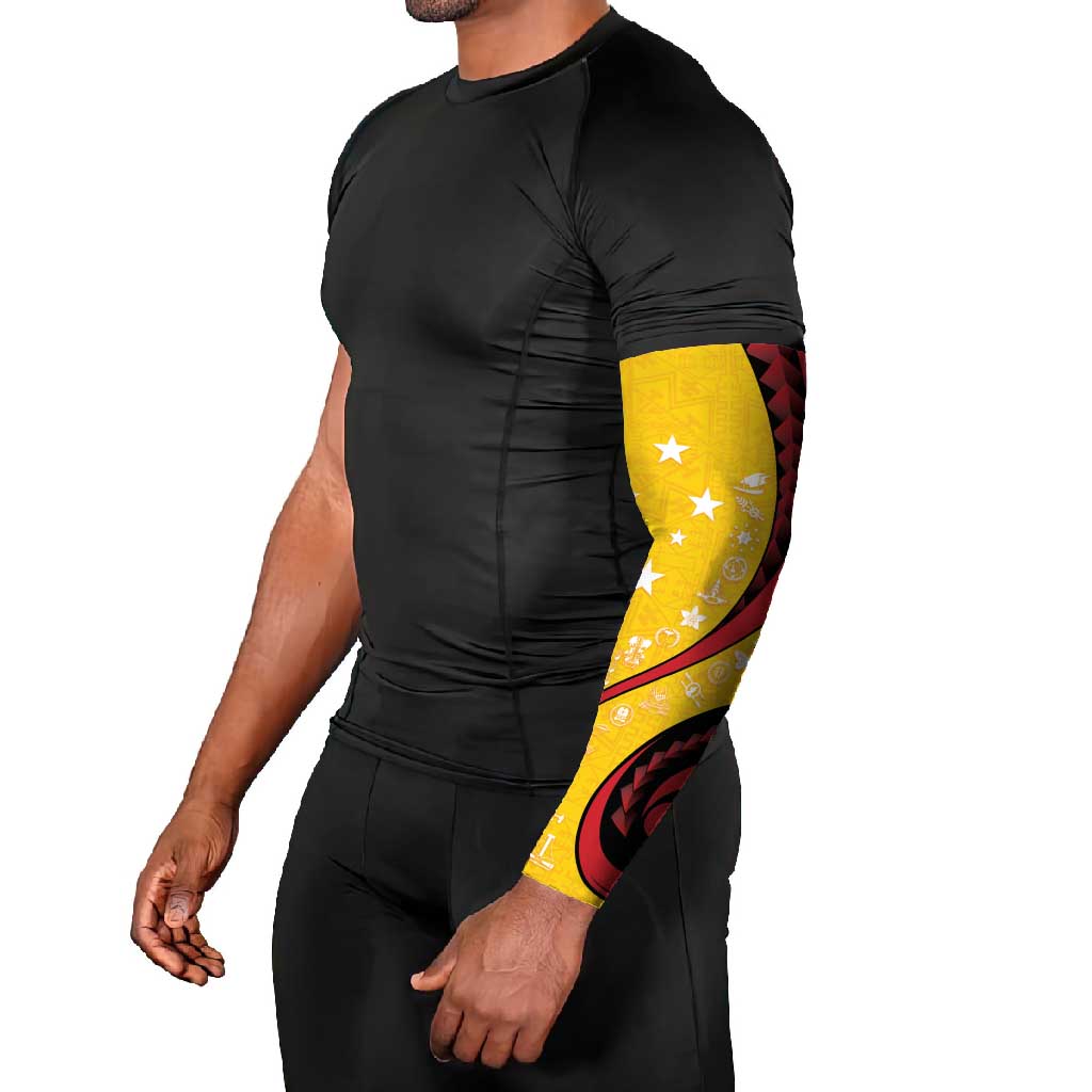 Papua New Guinea 50th Independence Anniversary Arm Sleeves Special Style Yellow Version - Polynesian Pride