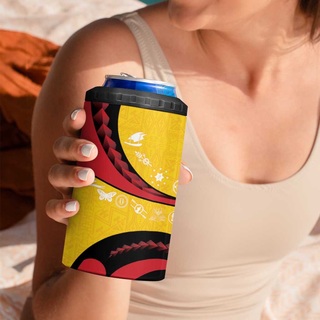 Papua New Guinea 50th Independence Anniversary 4 in 1 Can Cooler Tumbler Special Style Yellow Version - Polynesian Pride