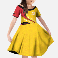Papua New Guinea 50th Independence Anniversary Family Matching Mermaid Dress and Hawaiian Shirt Special Style Yellow Version LT05 Daughter's Dress Yellow - Polynesian Pride