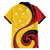 Papua New Guinea 50th Independence Anniversary Family Matching Off Shoulder Maxi Dress and Hawaiian Shirt Special Style Yellow Version - Polynesian Pride