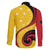 Papua New Guinea 50th Independence Anniversary Family Matching Off Shoulder Maxi Dress and Hawaiian Shirt Special Style Yellow Version - Polynesian Pride