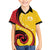 Papua New Guinea 50th Independence Anniversary Family Matching Off Shoulder Maxi Dress and Hawaiian Shirt Special Style Yellow Version - Polynesian Pride