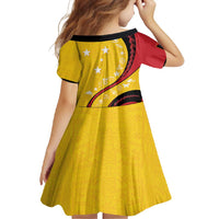 Papua New Guinea 50th Independence Anniversary Family Matching Summer Maxi Dress and Hawaiian Shirt Special Style Yellow Version LT05 - Polynesian Pride