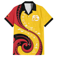 Papua New Guinea 50th Independence Anniversary Family Matching Summer Maxi Dress and Hawaiian Shirt Special Style Yellow Version LT05 Dad's Shirt - Short Sleeve Yellow - Polynesian Pride