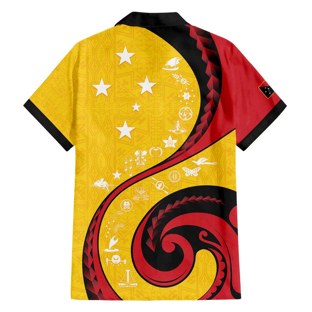 Papua New Guinea 50th Independence Anniversary Family Matching Tank Maxi Dress and Hawaiian Shirt Special Style Yellow Version LT05 - Polynesian Pride