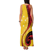 Papua New Guinea 50th Independence Anniversary Family Matching Tank Maxi Dress and Hawaiian Shirt Special Style Yellow Version LT05 - Polynesian Pride