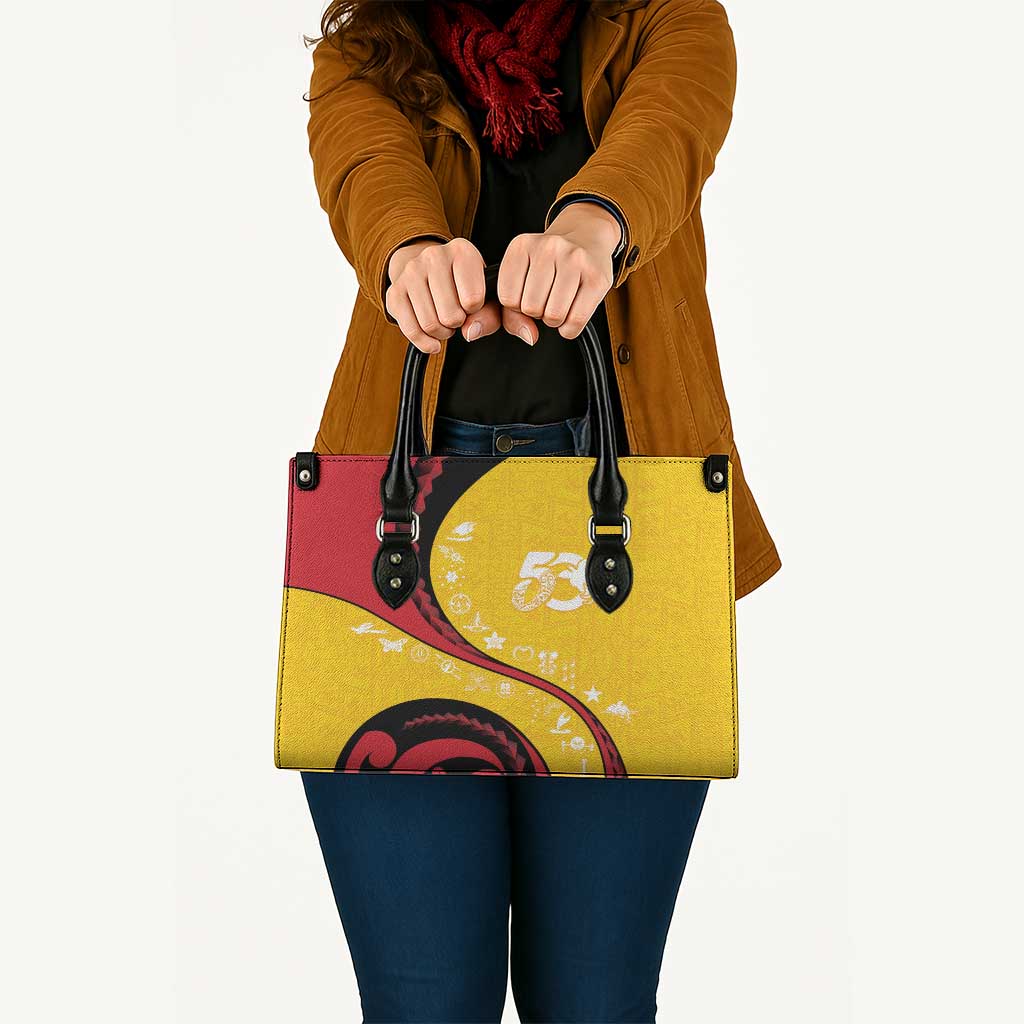 Papua New Guinea 50th Independence Anniversary Leather Bag Special Style Yellow Version - Polynesian Pride