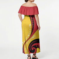 Papua New Guinea Independence Off Shoulder Maxi Dress Special Style Yellow Version LT05 - Polynesian Pride