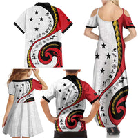 Papua New Guinea 50th Independence Anniversary Family Matching Summer Maxi Dress and Hawaiian Shirt Special Style White Version LT05 - Polynesian Pride