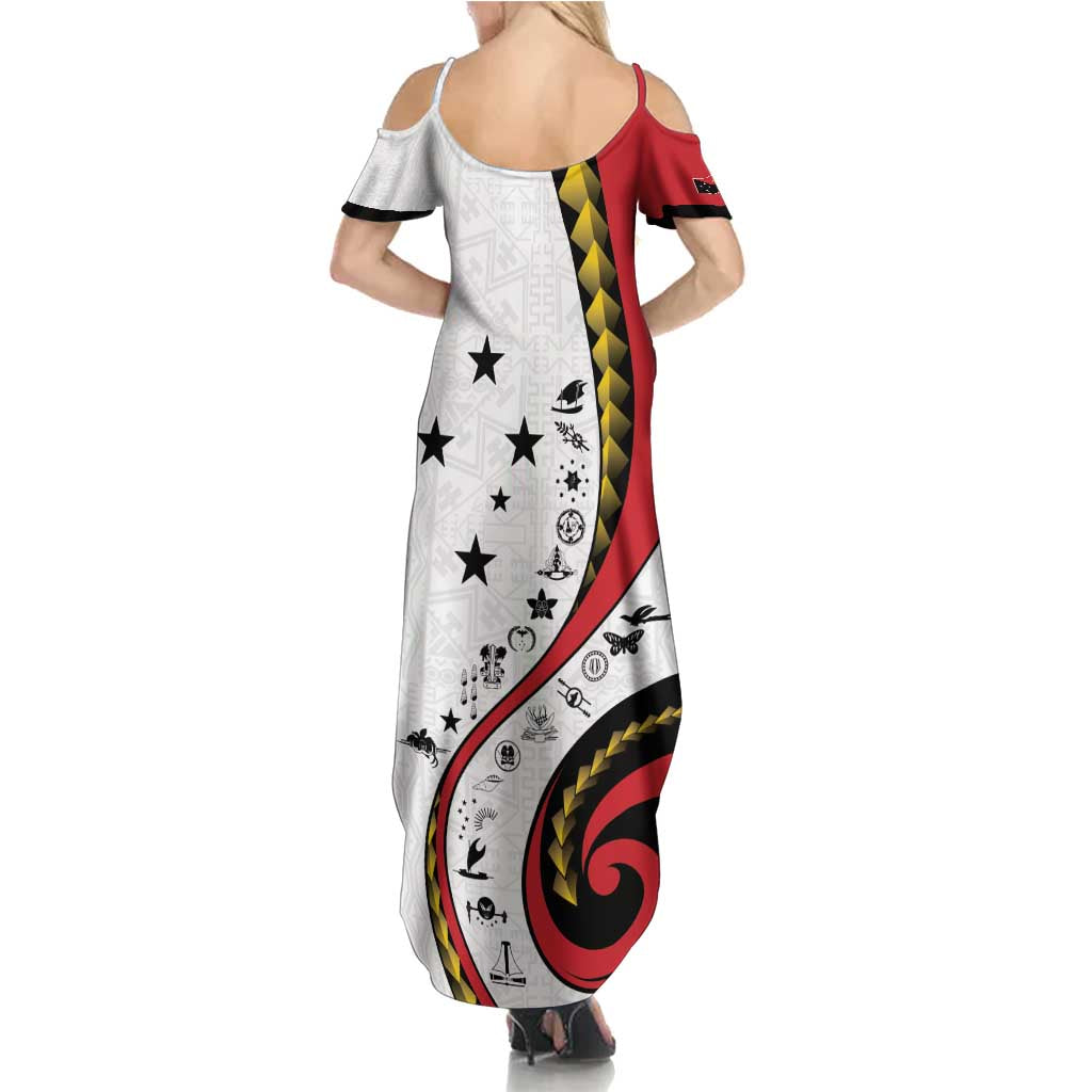 Papua New Guinea 50th Independence Anniversary Family Matching Summer Maxi Dress and Hawaiian Shirt Special Style White Version LT05 - Polynesian Pride
